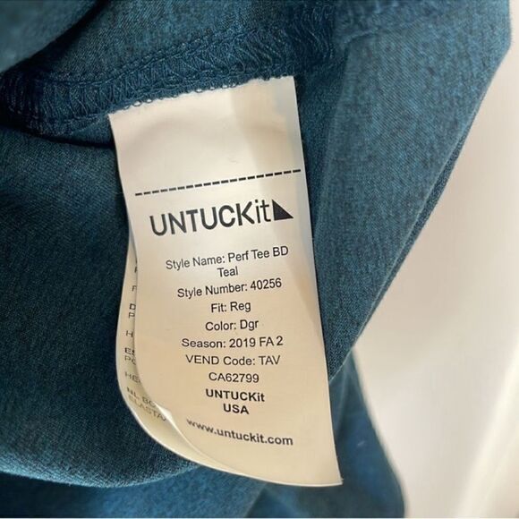 UNTUCKit Performance Button Down Shirt Teal 3XL - Picture 8 of 8